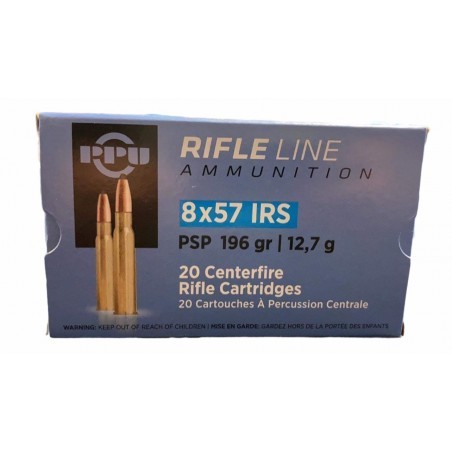 CARTOUCHE PPU calibre 8X57JRS PSP 196grs 12.7g x20