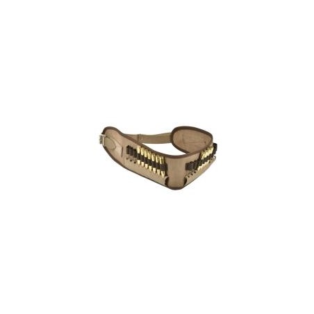 Cartouchière grande chasse croute de cuir (20 balles)