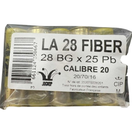 Cartouches JOCKER calibre 20 LA 28 bg n°8 FIBER x25