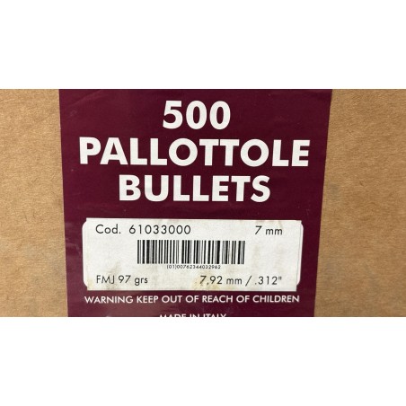 Ogives FIOCCHI calibre 32 (7.92mm) diam 312 97GR fmj x500