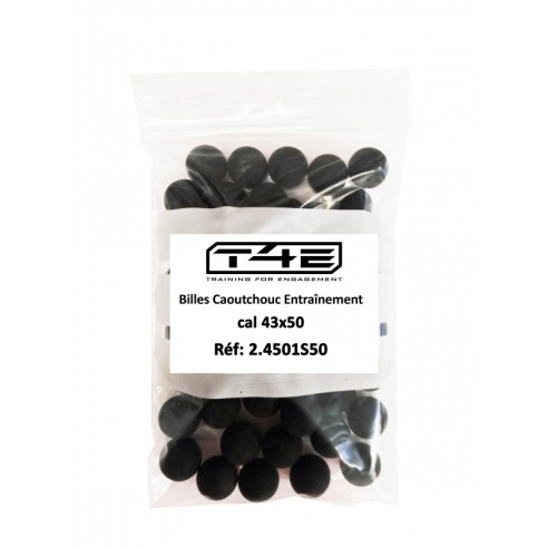 Billes T4E caoutchouc d'entrainement calibre 43...