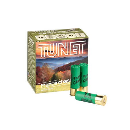 CARTOUCHES TUNET calibre 16/70mm BJ FRANCE CHASSE 32g n°8 x25