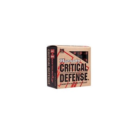 Cartouches HORNADY calibre 357 MAG critical défense 125gr FTX x25