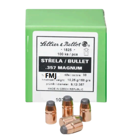 Ogives Sellier & Bellot calibre 357 Magnum FMJ x100