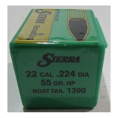 Ogives SIERRA 22 cal .224 diam 55gr HP BOAT...
