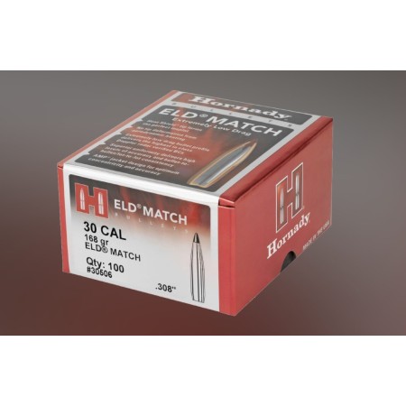 Ogives HORNADY 30 cal (.308) 168gr ELD MATCH x100