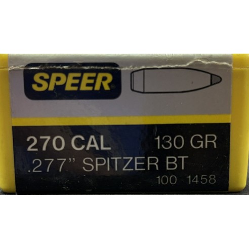 Ogives Speer 270cal 277diam 130gr SPITZER BT...