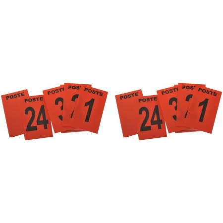 Numéro de poste rouge 1 à 24 + 3 neutres