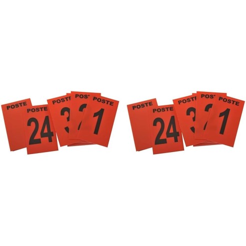 Numéro de poste rouge 1 à 24 + 3 neutres