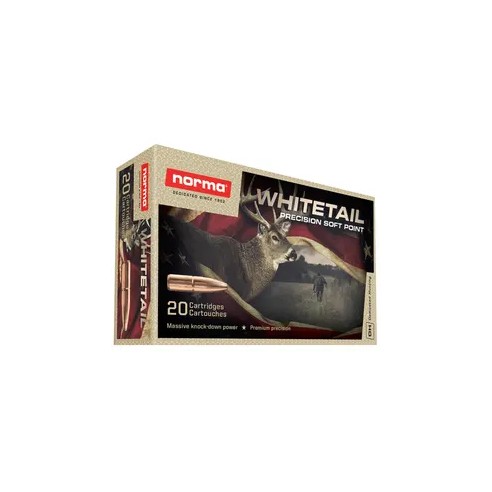 Cartouches NORMA calibre 222 REM WhiteTail 55gr...