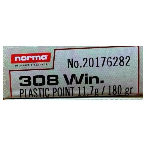 Cartouches NORMA calibre 308 Win Mag plastic...