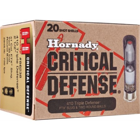 Cartouches HORNADY calibre 410 MAG critical défense x20