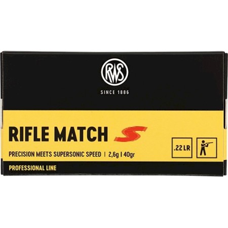 Cartouches RWS 22LR RIFLE MATCH SUPERSONIC SPEED 2.6g...