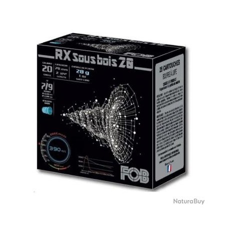 CARTOUCHES FOB RX SOUS BOIS calibre 20/70mm bj n°6/8 28g x25