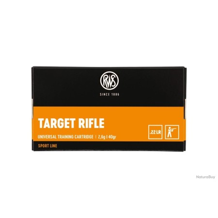 Cartouches RWS calibre 22LR TARGET RIFLE 2.6g 40gr x50