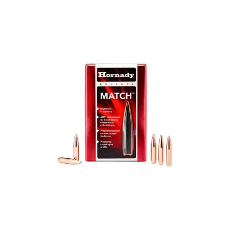 Ogives HORNADY 30 cal .308 diam 168gr BTHP MATCH (30501) x100