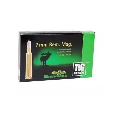 Cartouches BRENNEKE TIG calibre 7RM 11.5g 177grs x20