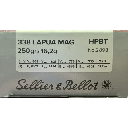 Cartouches Sellier & Bellot calibre 338 LAPUA MAG HPBT...