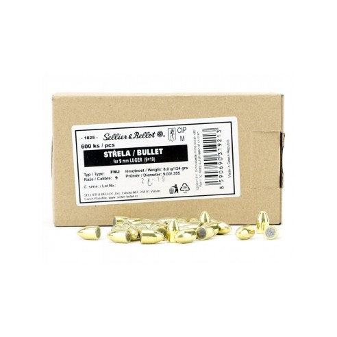 Ogives Sellier & Bellot calibre 9 para FMJ 8g...