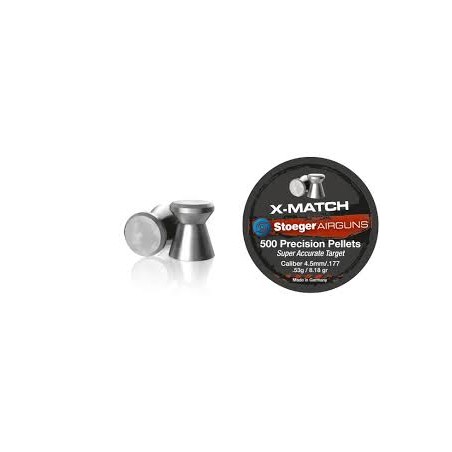 Plombs STOEGER X-MATCH tête plate calibre 4.5mm 53 g 8.18gr x500