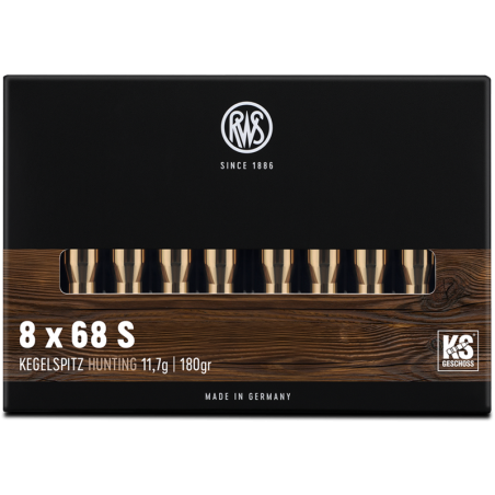 Cartouches RWS calibre 8x68S KS 11.7g 180gr x20