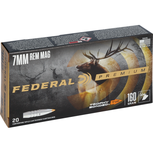 Cartouches FEDERAL calibre 7mm Rem Mag TROPHY...