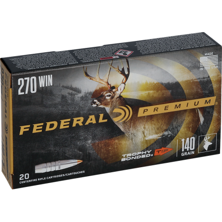 Cartouches FEDERAL calibre 270win 140gr TROPHY BONDED TIP...