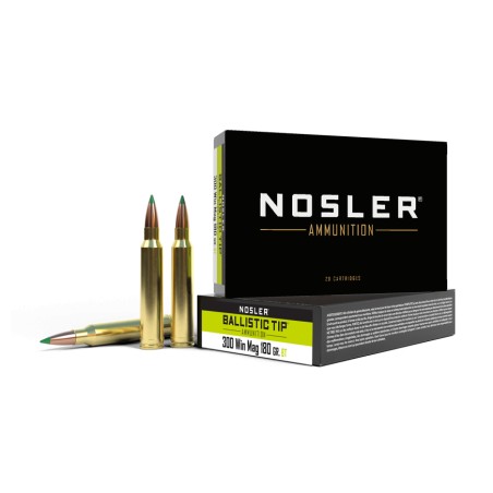 Cartouches NOSLER calibre 300win mag ballistic tip 180gr x20