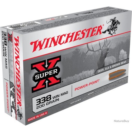 CARTOUCHE WINCHESTER Power-Point .338 WIN MAG 200gr x20