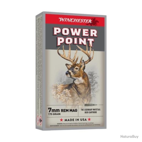 CARTOUCHES WINCHESTER 7MM REM MAG POWER-POINT –...