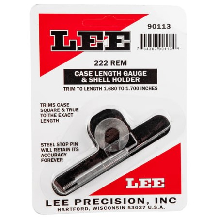 LEE calibre 222 REM Case Length Gauge & Shell Holder 90113
