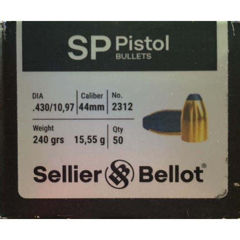 Ogives Sellier & bellot calibre 44mag SP 240grs...