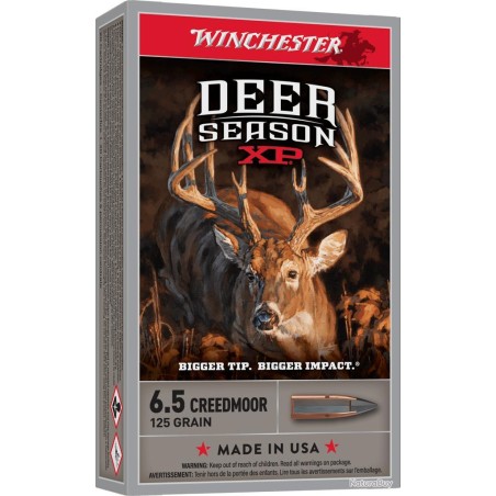 cartouches WINCHESTER DEAR SEASON xp CALIBRE 6.5CREEDMOOr 125grs x20