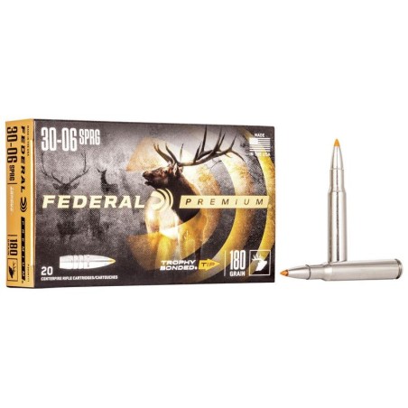 CARTOUCHE FEDERAL premium 30-06 180Grs TROPHY BONDED TIP x20