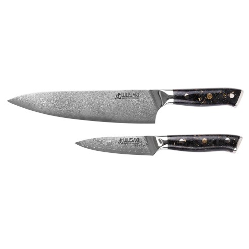 Coffret 2 couteaux Wusaki Sakin Damas 10Cr Chef...