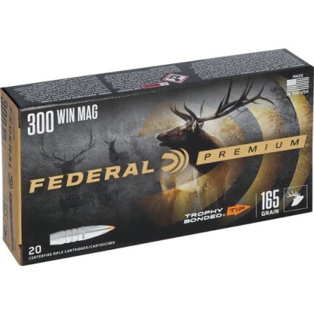 Cartouches FEDERAL calibre 300 win mag TROPHY BONDED 165grs x20