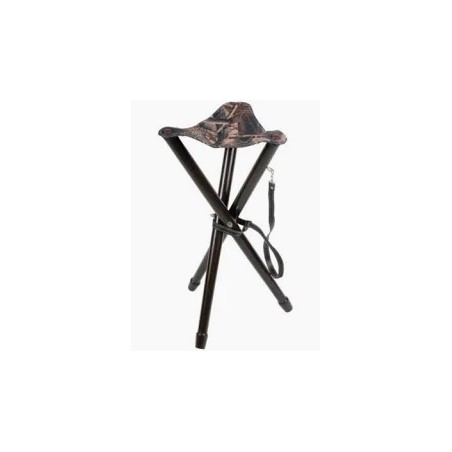 Trépied ANZIEUX 65cm pieds bois assise tissu camo sous bois avec bretelle