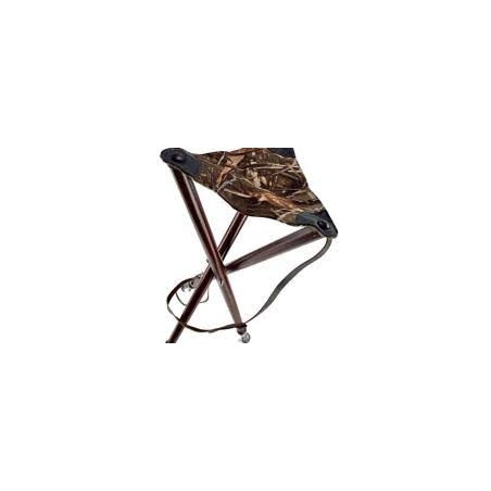 Trépied ANZIEUX 65cm pieds bois assise tissu camo sous bois avec bretelle