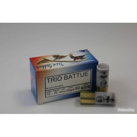CARTOUCHE JOCKER TRIO BATTUE 33g calibre 12/70 bourre piston n°6/7/8 x10
