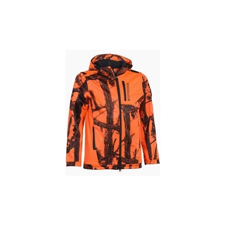 Veste à capuche SOFTSHELL enfant orange camo PERCUSSION
