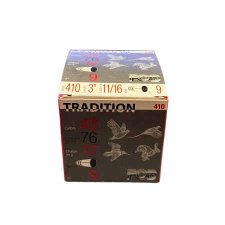 Cartouches FOB tradition calibre 410/76 17g bourre jupe...