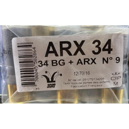 Cartouches JOCKER ARX 34 calibre 12/70 34g...