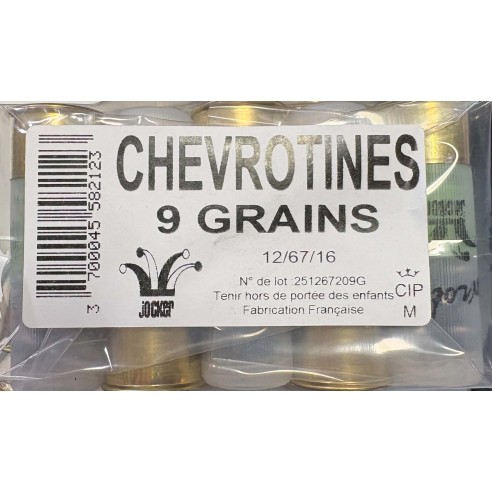 Cartouches JOCKER chevrotines calibre 12/67 9...