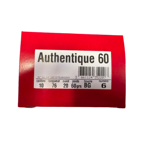Cartouches JOCKER AUTHENTIQUE 60 calibre 10/76 60g bourre...