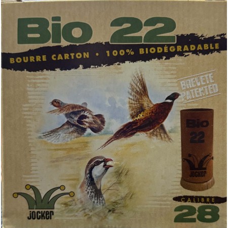 Cartouches JOCKER BIO 22 calibre 28/70 22grs Bourre bio...
