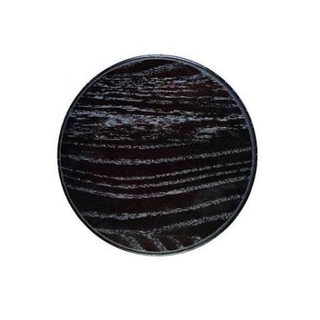Ecusson bois noir rond