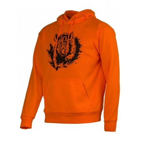 Sweat à capuche TREELAND sanglier Orange