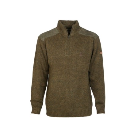 Pull chasse brodé col cheminée PERCUSSION c154