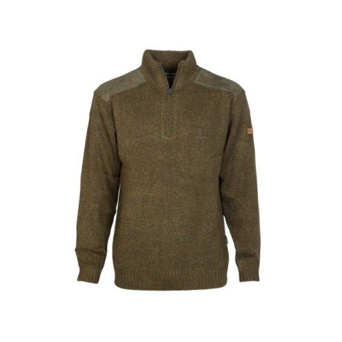 Pull chasse brodé col cheminée PERCUSSION c154