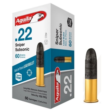 CARTOUCHE AGUILA SNIPER SUBSONIQUE CALIBRE 22 LR 60...